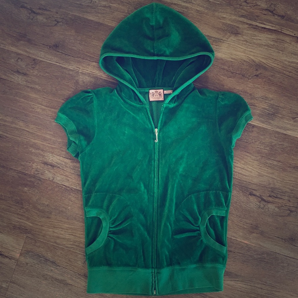 Juicy Couture Zip Short Sleeve Hoodie Cardigan